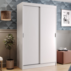 Guarda-Roupa Solteiro 2 Portas de Correr 2 Gavetas Branco Tokio Madesa