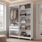 Guarda-Roupa Closet com Pés 2 Gavetas 121 cm Branco Venus Madesa