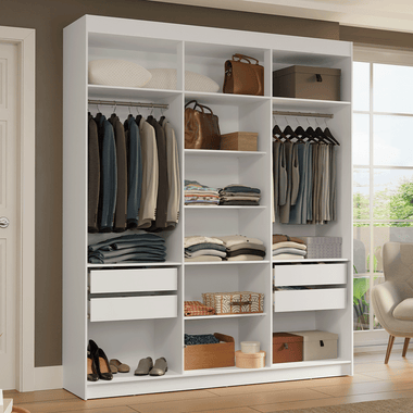 Guarda-Roupa Closet 4 Gavetas 180 cm Branco Venus Madesa