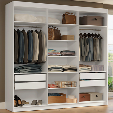 Guarda-Roupa Closet 4 Gavetas 180 cm Branco Venus Madesa