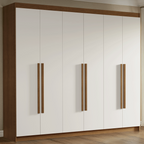 Guarda-Roupa Casal 6 Portas Batentes Rustic/Branco/Rustic Venus Madesa