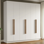 Guarda-Roupa Casal 6 Portas Batentes Branco/Branco/Rustic Venus Madesa
