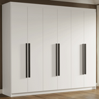 Guarda-Roupa Casal 6 Portas Batentes Branco/Branco/Preto Venus Madesa