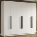 Guarda-Roupa Casal 6 Portas Batentes Branco/Branco/Preto Venus Madesa
