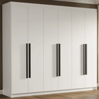 Guarda-Roupa Casal 6 Portas Batentes Branco/Branco/Preto Venus Madesa