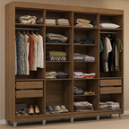 Guarda-Roupa Closet com Pés 4 Gavetas 216cm Rustic Venus Madesa
