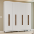 Guarda-Roupa Casal com Pés 8 Portas Batentes Branco/Branco/Rustic Venus Madesa