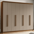 Guarda-Roupa Casal 8 Portas Batentes Rustic/Crema/Rustic Venus Madesa