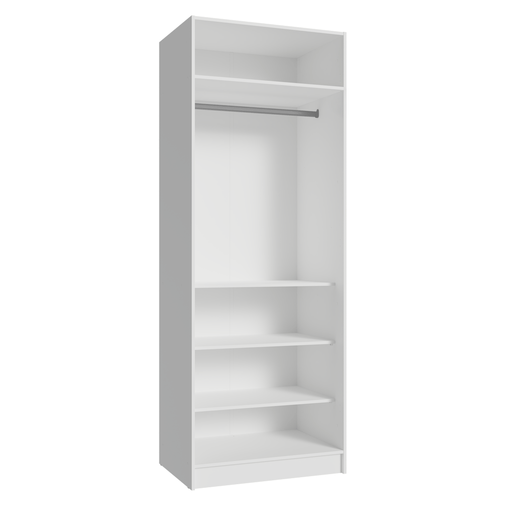 Guarda-Roupa Modulado 2 Portas com Espelho 4 Prateleiras 1 Cabideiro Branco Neo Madesa