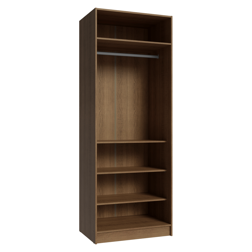 Guarda-Roupa Modulado 2 Portas 4 Prateleiras 1 Cabideiro Rustic/Crema Neo Madesa