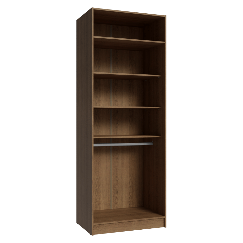 Guarda-Roupa Modulado 2 Portas com Espelho 4 Prateleiras 1 Cabideiro Rustic/Crema Neo Madesa