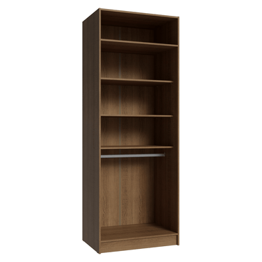 Guarda-Roupa Modulado 2 Portas com Espelho 4 Prateleiras 1 Cabideiro Rustic/Crema Neo Madesa