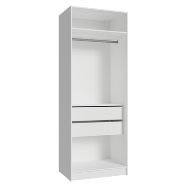 Guarda-Roupa Modulado 2 Portas com Espelho 2 Gavetas 1 Cabideiro Branco Neo Madesa