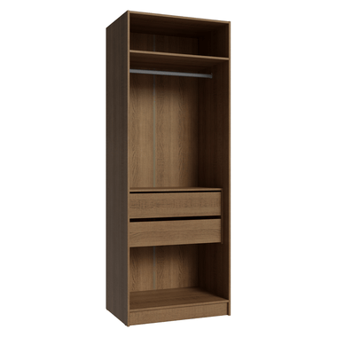 Guarda-Roupa Modulado 2 Portas com Espelho 2 Gavetas 1 Cabideiro Rustic/Crema Neo Madesa