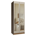 Guarda-Roupa Modulado 2 Portas com Espelho 4 Gavetas 1 Cabideiro Rustic/Crema Neo Madesa