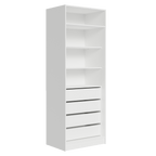 Guarda-Roupa Modulado 2 Portas com Espelho 4 Gavetas 4 Prateleiras Branco Neo Madesa