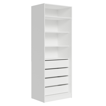 Guarda-Roupa Modulado 2 Portas com Espelho 4 Gavetas 4 Prateleiras Branco Neo Madesa