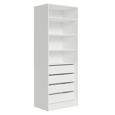 Guarda-Roupa Modulado 2 Portas 4 Gavetas Branco Neo Madesa