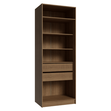 Guarda-Roupa Modulado 2 Portas com Espelho 2 Gavetas 4 Prateleiras Rustic/Crema Neo Madesa