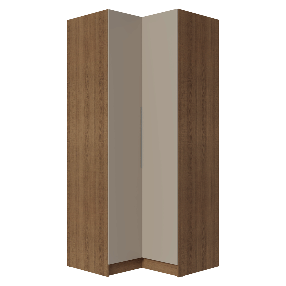 Guarda-Roupa Modulado de Canto 2 Portas Rustic/Crema Neo Madesa