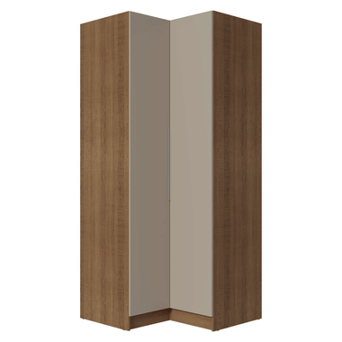 Guarda-Roupa Modulado de Canto 2 Portas Rustic/Crema Neo Madesa