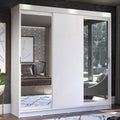 Guarda-Roupa Casal Madesa Istambul 3 Portas de Correr com Espelhos 3 Gavetas Branco