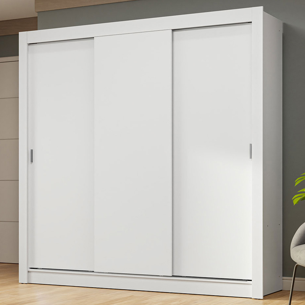 Guarda-Roupa Casal 3 Portas de Correr Branco Nobre Madesa