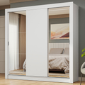 Guarda-Roupa Casal 3 Portas de Correr com Espelhos Branco Nobre Madesa