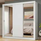 Guarda-Roupa Casal 3 Portas de Correr com Espelhos Branco Nobre Madesa