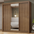 Guarda-Roupa Casal 3 Portas de Correr com Espelho Rustic Nobre Madesa