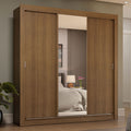 Guarda-Roupa Casal 3 Portas de Correr com Espelho 4 Gavetas Rustic Sublime Plus Madesa