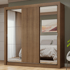 Guarda-Roupa Casal 3 Portas de Correr com Espelhos Rustic Nobre Madesa