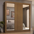 Guarda-Roupa Casal 3 Portas de Correr com Espelhos 4 Gavetas Rustic Sublime Plus Madesa