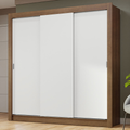 Guarda-Roupa Casal 3 Portas de Correr Rustic/Branco Nobre Madesa