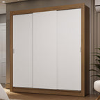 Guarda-Roupa Casal 3 Portas de Correr Rustic/Branco Sublime Madesa