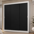Guarda-Roupa Casal 3 Portas de Correr Branco/Preto Sublime Madesa