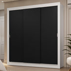 Guarda-Roupa Casal 3 Portas de Correr Branco/Preto Sublime Madesa