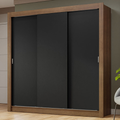 Guarda-Roupa Casal 3 Portas de Correr Rustic/Preto Nobre Madesa