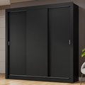 Guarda-Roupa Casal 3 Portas de Correr Preto Nobre Madesa