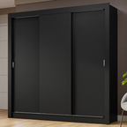 Guarda-Roupa Casal 3 Portas de Correr Preto Nobre Madesa