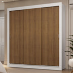 Guarda-Roupa Casal 3 Portas de Correr Branco/Rustic Sublime Madesa