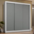 Guarda-Roupa Casal 3 Portas de Correr Branco/Cinza Sublime Plus Madesa