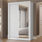 Guarda-Roupa Solteiro 2 Portas de Correr com Espelho 2 Gavetas Branco Vivare Madesa