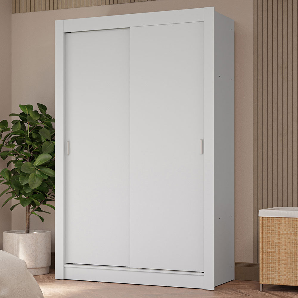 Guarda-Roupa Solteiro 2 Portas de Correr 4 Gavetas Branco Vivare Plus Madesa