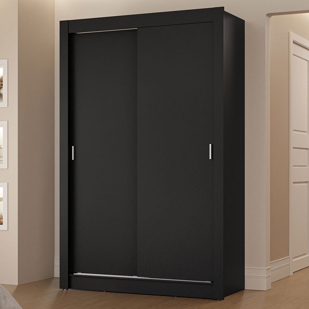 Guarda-Roupa Solteiro 2 Portas de Correr 2 Gavetas Preto Vivare Madesa