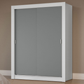 Guarda-Roupa Solteiro 2 Portas de Correr Branco/Cinza Milano Madesa