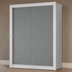 Guarda-Roupa Solteiro 2 Portas de Correr Branco/Cinza Milano Madesa