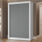 Guarda-Roupa Solteiro 2 Portas de Correr 2 Gavetas Branco/Cinza Vivare Madesa