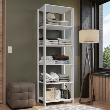 Guarda-Roupa Closet Modulado 5 Prateleiras 59cm Branco Valencia Madesa