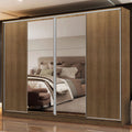 Guarda-Roupa Casal Madesa Apolo 4 Portas de Correr com Espelho Rustic